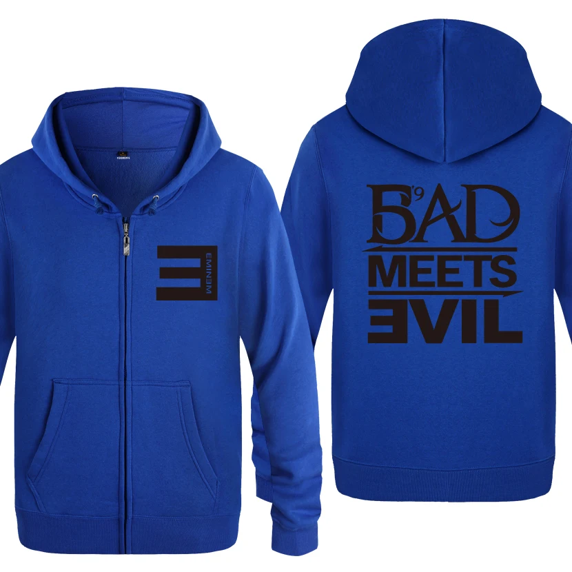 Eminem Bad Meets Evil Rock рэп худи для мужчин 2018 мужские флисовые кардиганы на молнии