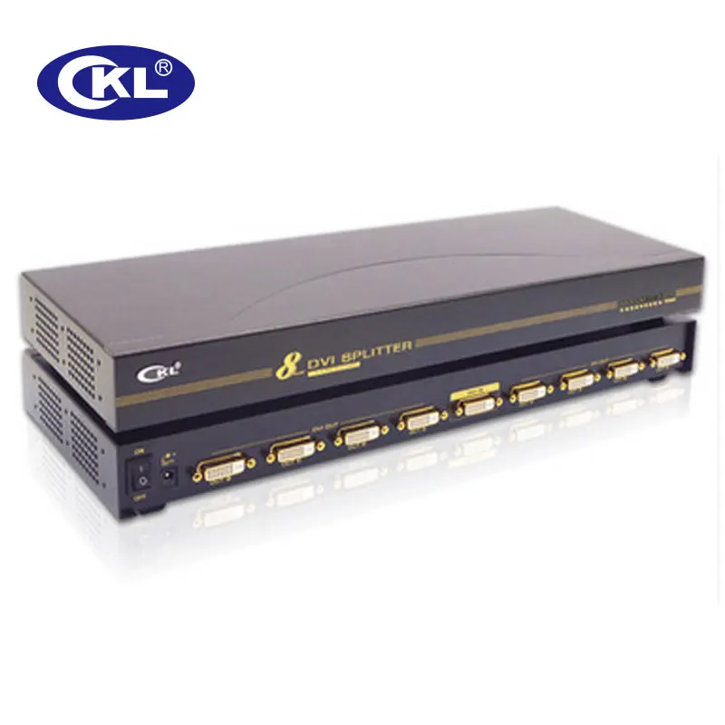 CKL 8 Port DVI Splitter 1 x 8 DVI Distributor Box Support OSD Hotkey Selection DDC DDC2 DDC2B 1920*1080 DVI-98E