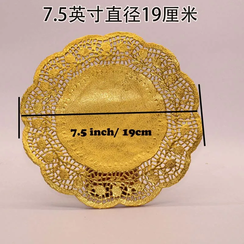Gold 100 шт./лот 7,5 дюймов 19 см золото серебро бумажные салфетки для настольный аксессуары коврик бумажные подставки - Цвет: Gold