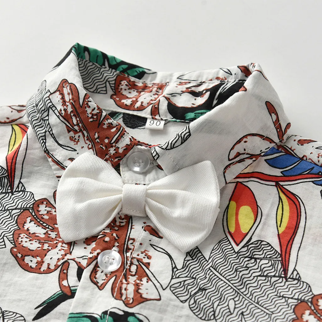 Roupa infantil/футболка с короткими рукавами и галстуком-бабочкой для маленьких мальчиков, футболка с листьями топ+ шорты, одежда для детей, Микки#06