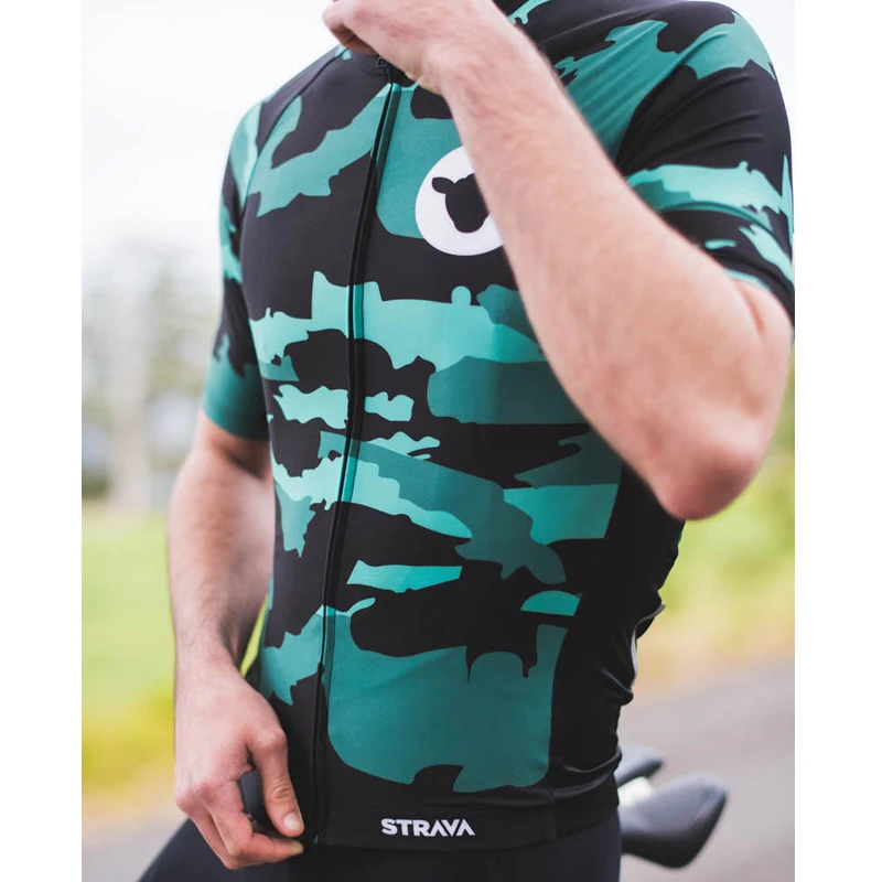 Мужская одежда для велоспорта с коротким рукавом черная летняя из овечьей шерсти