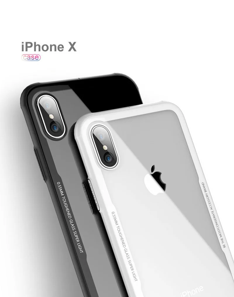 2018 Новый Закаленное Стекло чехол для iPhone X iphone 8 7 Plus Телефонные Чехлы Роскошные