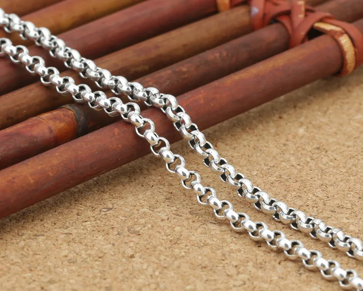 

KJJEAXCMY fine jewelry S925 sterling silver jewelry 3mm thick pendant with a chain of men and women's silver necklace.