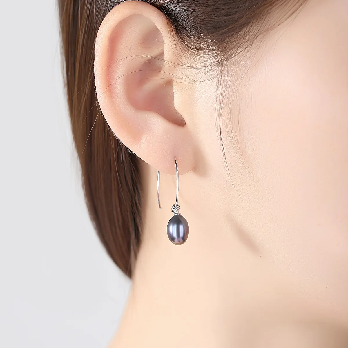 LANCAI 925 Sterling Silver Pearl Earrings Simple Design Natural Freshwater Big Hoop for Women Fine Jewelry Gift | Украшения и