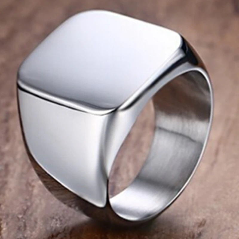 Вывеска-Кольцо из нержавеющей стали черного цвета размер 4-15 | Украшения и