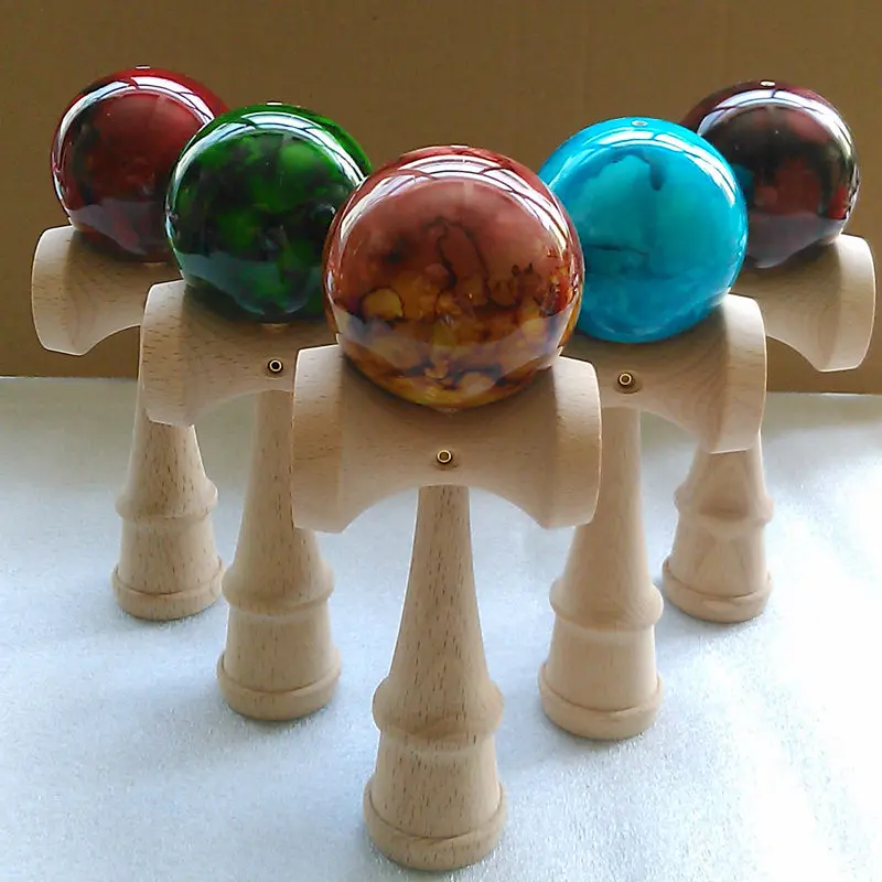 6 см мраморные цветные деревянные шары Kendama, умелые шарики для жонглирования, профессиональные игрушки для игр на открытом воздухе для детей и взрослых