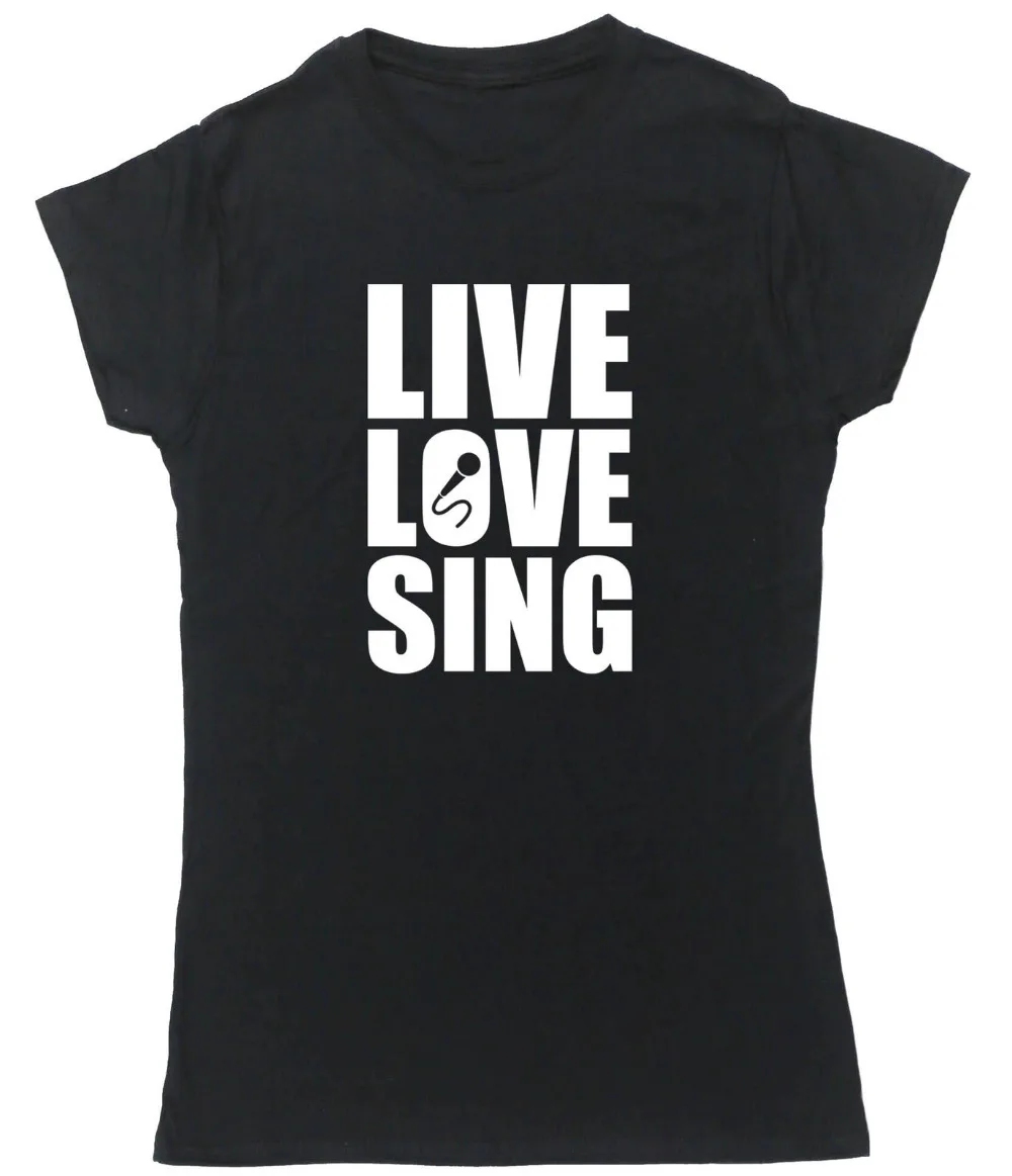 Женские топы футболка с надписью Live Love Sing женская музыкальная певица
