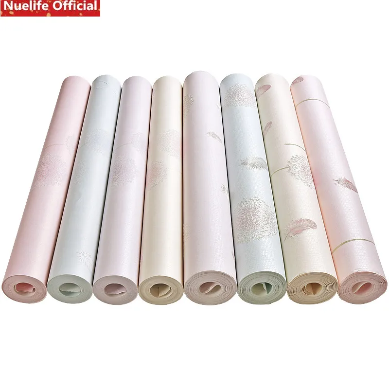 

3d embossed dandelion pink non-woven wallpaper girl kids room wedding room bedroom living room TV background wall paper A5