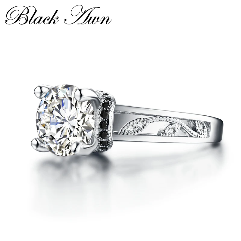 2019 новое черное и белое серебряное 925 пробы Серебряное ювелирное изделие топаз