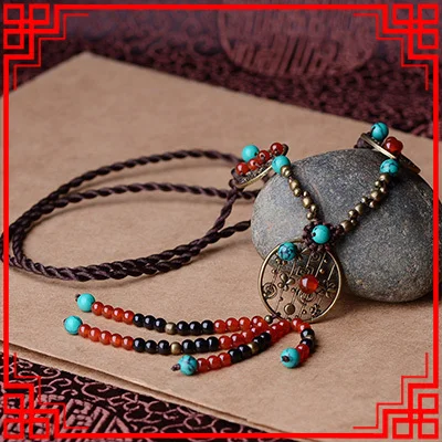 Латунные аксессуары китайские ювелирные изделия этнические винтажные ожерелья