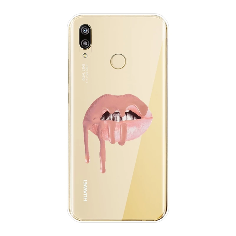 TPU Silicone Phone Case For Huawei P9 Lite Mini P10 P Smart Plus P20 Pro Lips Soft Back Cover P8 2017 | Мобильные телефоны и