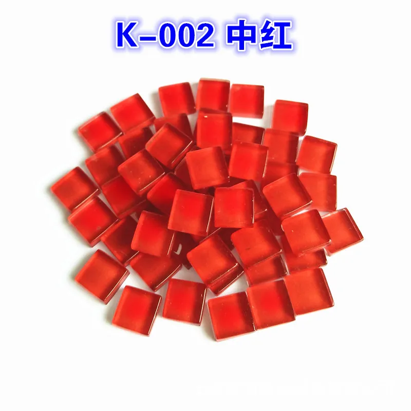 002 Middle Red 300 г/лот Ассорти Цвет квадратичная ясная Стекло мозаика Плитки 10x10 мм, Фурнитура для бижутерии, мозаичное искусство ремесла стены ручной работы Материал мозаика зеркало - Цвет: 002 Middle Red