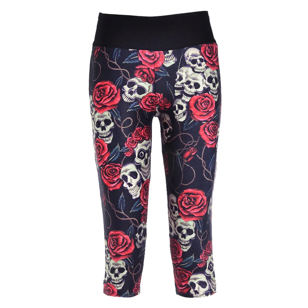 Модные сексуальные женские штаны 7 точек леггинсы черные большие красные с