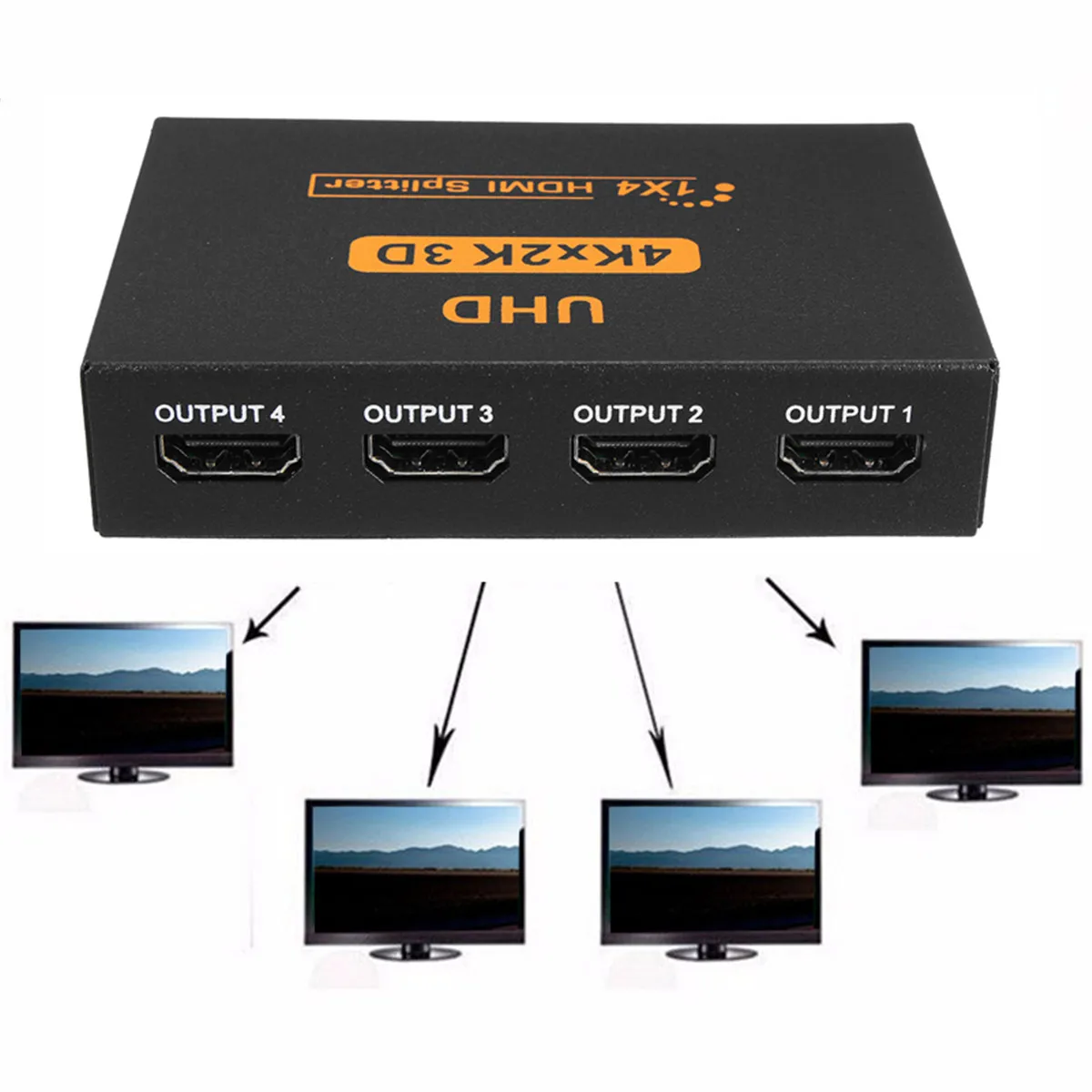 Хорошее качество UHD 3D 4K* 2K Full HD 1080p 1X4 HDMI Сплиттер 4 порта концентратор усилитель повторителя для HD tv/PC спутниковый ТВ приемник