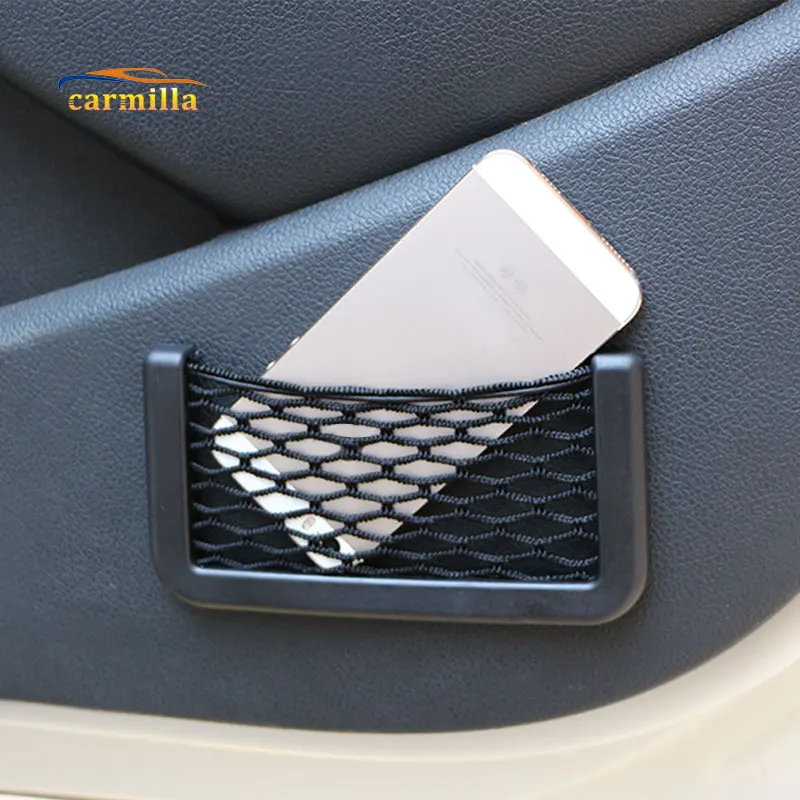 Автомобильный черный сетчатый мешок для хранения держатель телефона GPS