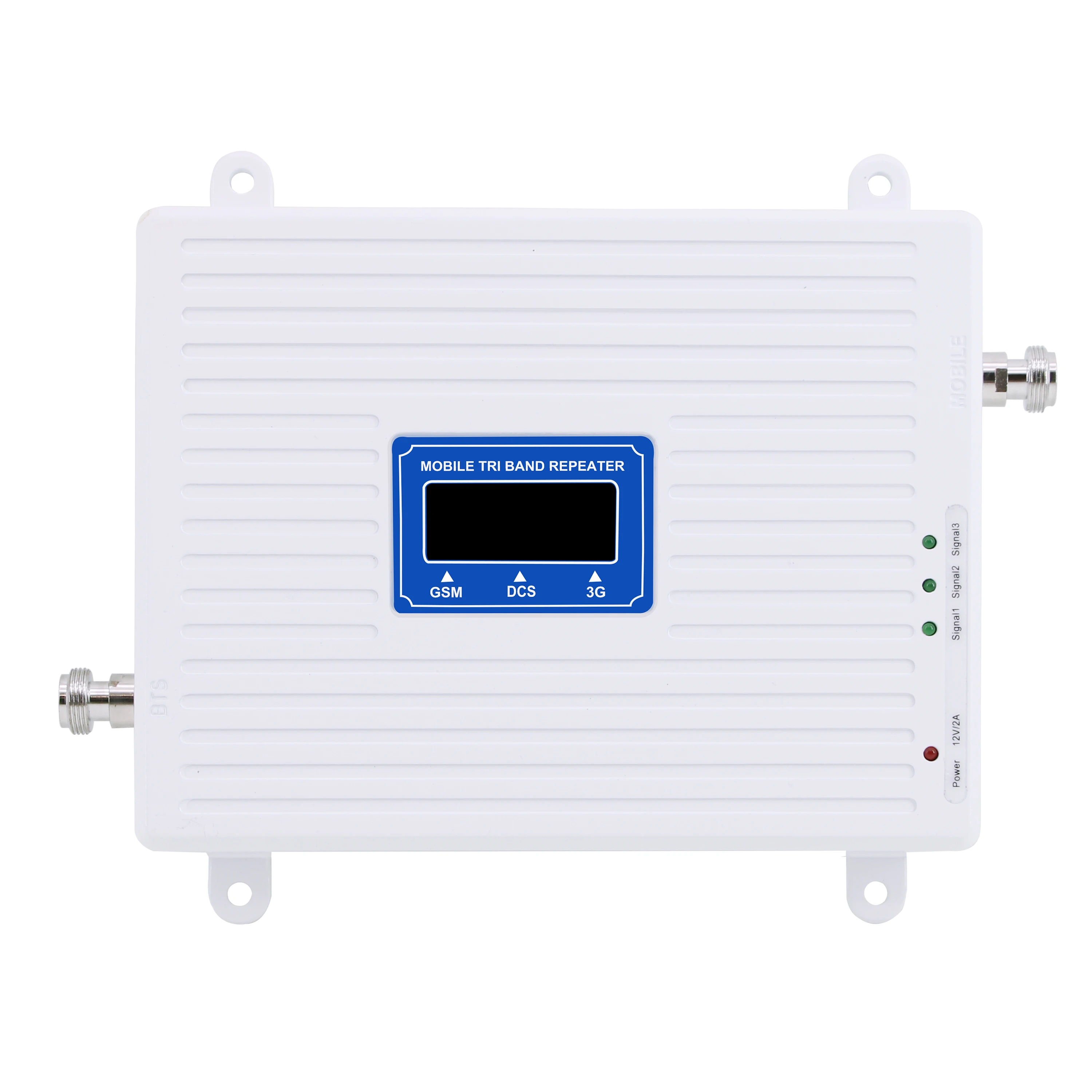 Трехдиапазонный ретранслятор Gain 70 дБ 2G 3G 4G для GSM 900 МГц + DCS LTE 1800 WCDMA UMTS 2100 с ЖК