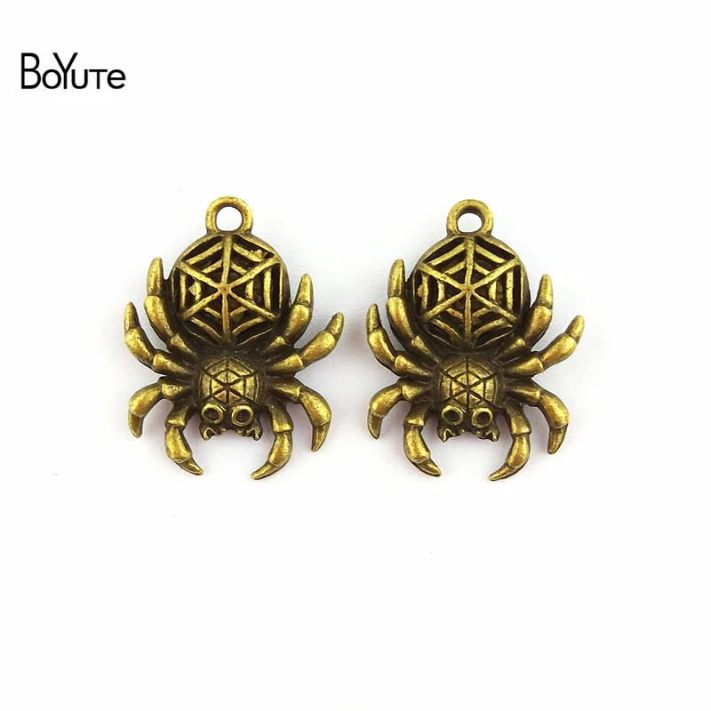 

Подвески BoYuTe (30 шт./лот), из цинкового сплава, с покрытием Подвеска под бронзу, старину, в виде паука, металлические, для изготовления ювелирны...