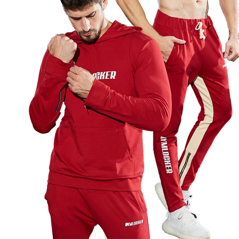 Спортивный костюм GYMOHYEAH мужской модная спортивная одежда худи и брюки