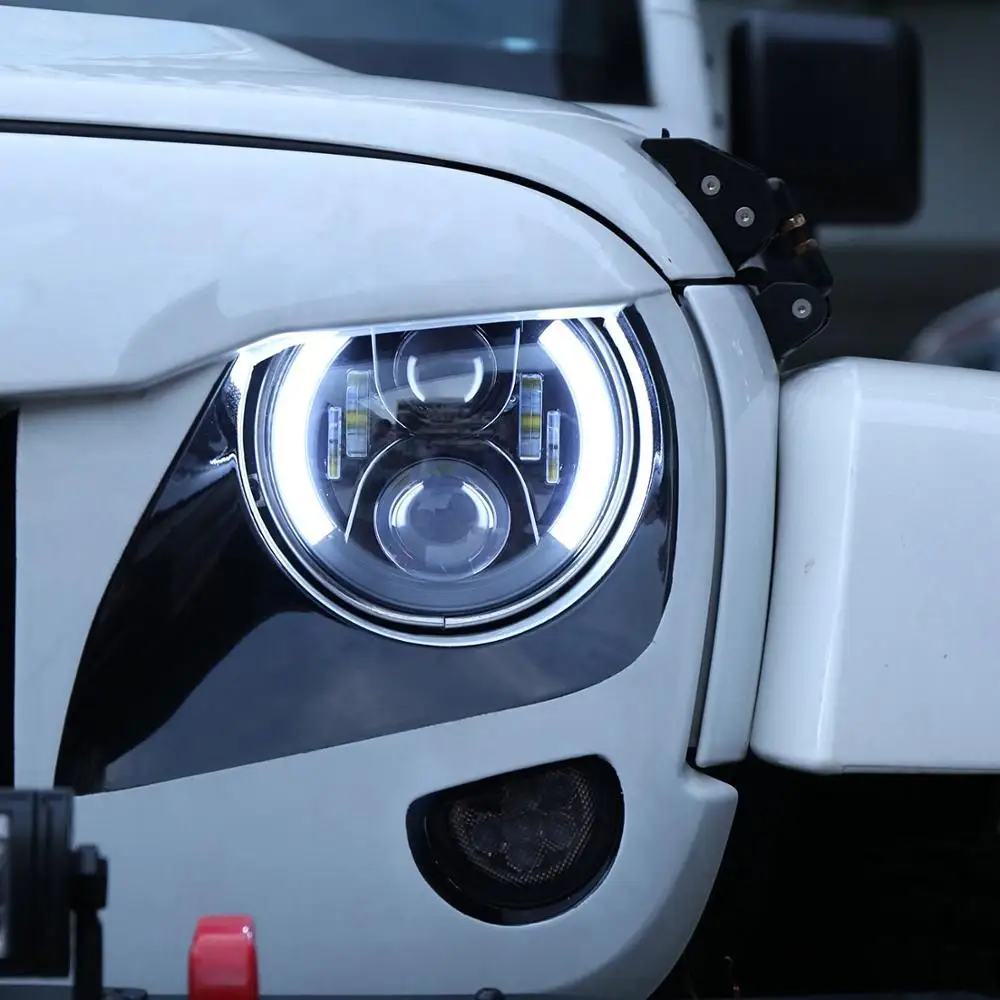 7 дюймов Автомобильные светодиодные фары преобразования для Jeep Wrangler TJ LJ CJ JK Halo