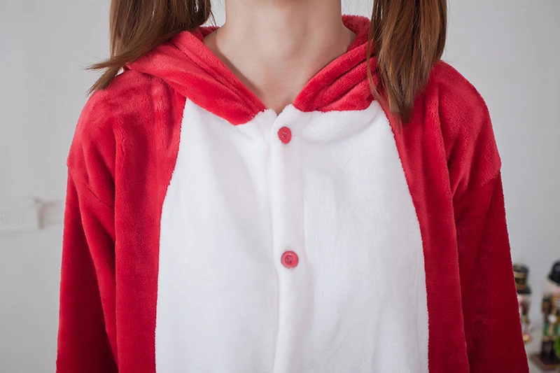 Кигуруми кигуруми зимний комбинезон для косплея Красный Мягкий в виде лисы