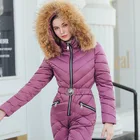 Высокое качество Женская зимняя обувь длинное пальто с капюшоном и комбинезон, верхняя одежда для Для женщин зимние куртки с меховым воротником, Длинная зимняя куртка теплая играет