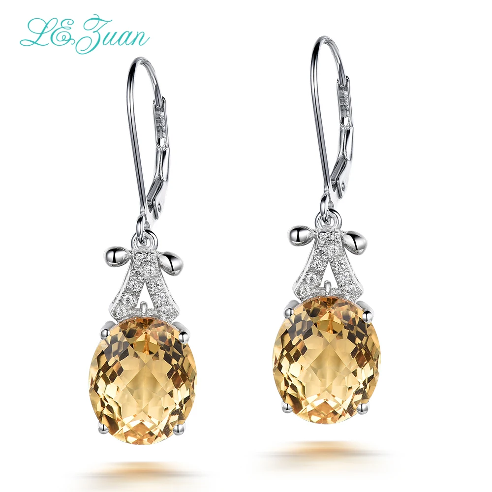 I& zuan 4.75ct натуральный цитрин Висячие серьги Настоящее 925 пробы серебряные ювелирные изделия самые трендовые серьги для женщин Aretes E0070-W05