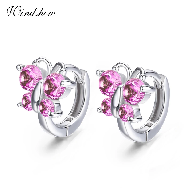 Серьги кольца из серебра 925 пробы с фианитами 4 цвета|hoop earrings for women|hoop earringshuggie hoop |