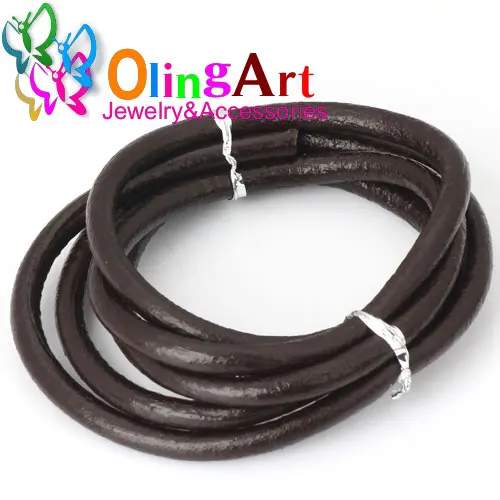 Brown 001 Olingart диаметр 1,5/2/3/4/5/6 мм черный/натуральный/коричневый/глазурь кожа круглый шнур Строка Веревка для Цепочки и ожерелья Браслет "сделай сам" для изготовления ювелирных изделий - Цвет: Brown 001
