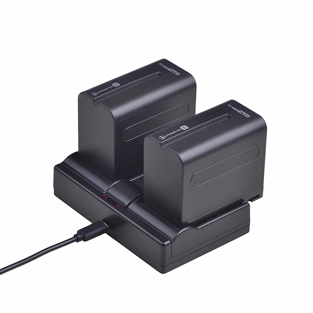 Аккумулятор NP F960 NPF970 2 шт. 7200 мАч зарядное устройство с двумя USB портами для Sony F930
