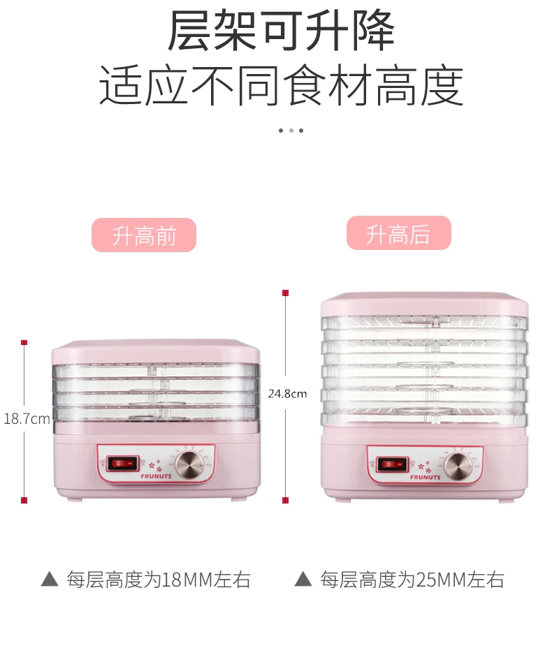 Food Dehydrator Dried Fruit Machine Food Dryer Fruit and Vegetable Pet Meat Dried Air Dried Home Dehydrator Small Gift