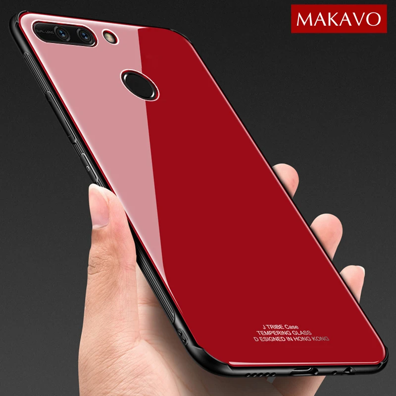 Чехол MAKAVO для Huawei Honor 8 Pro роскошная задняя крышка из закаленного стекла гибридный