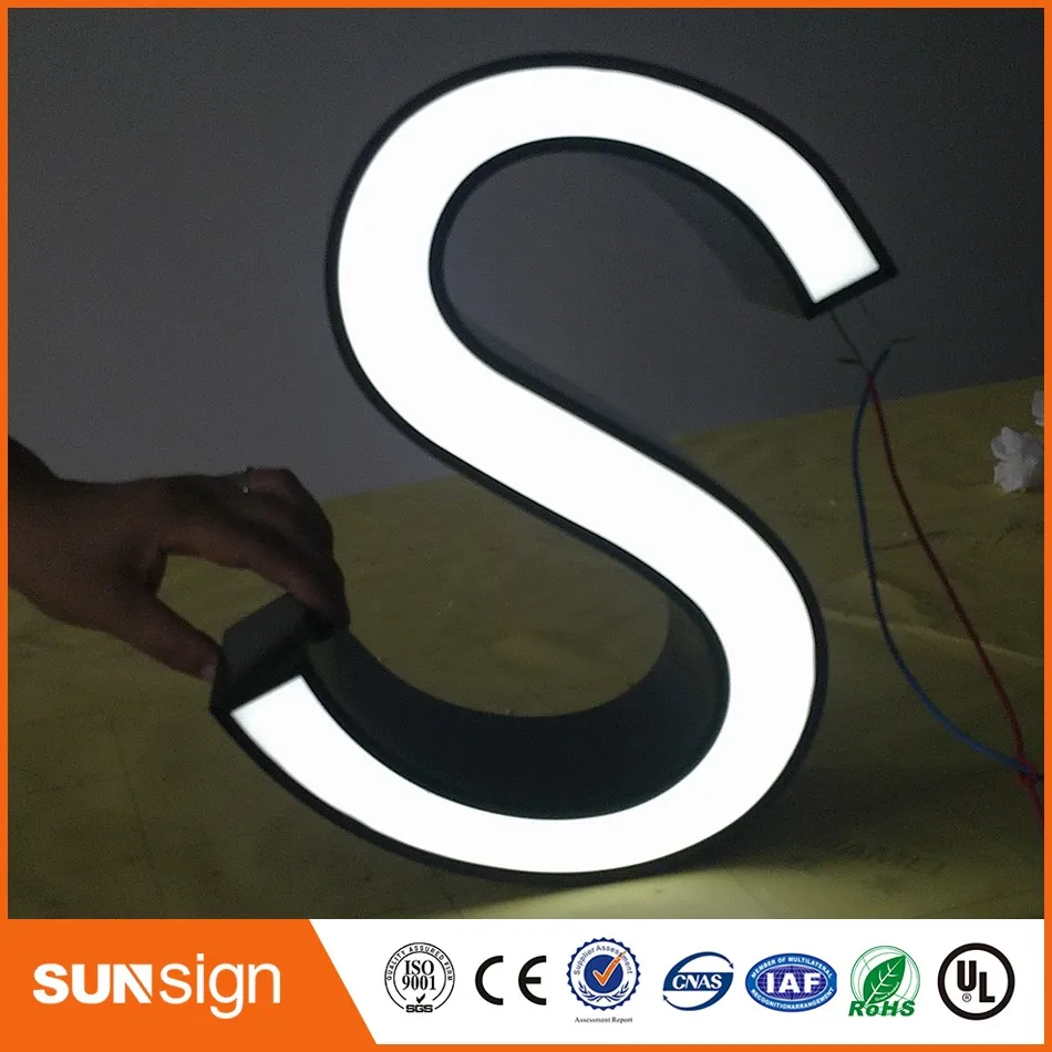 machine made stainless steel frontlit LED sign letters