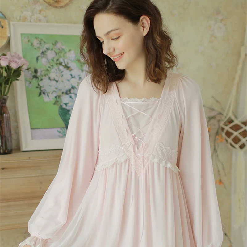 Женское винтажное длинное розовое платье белое кружевное ночное белье