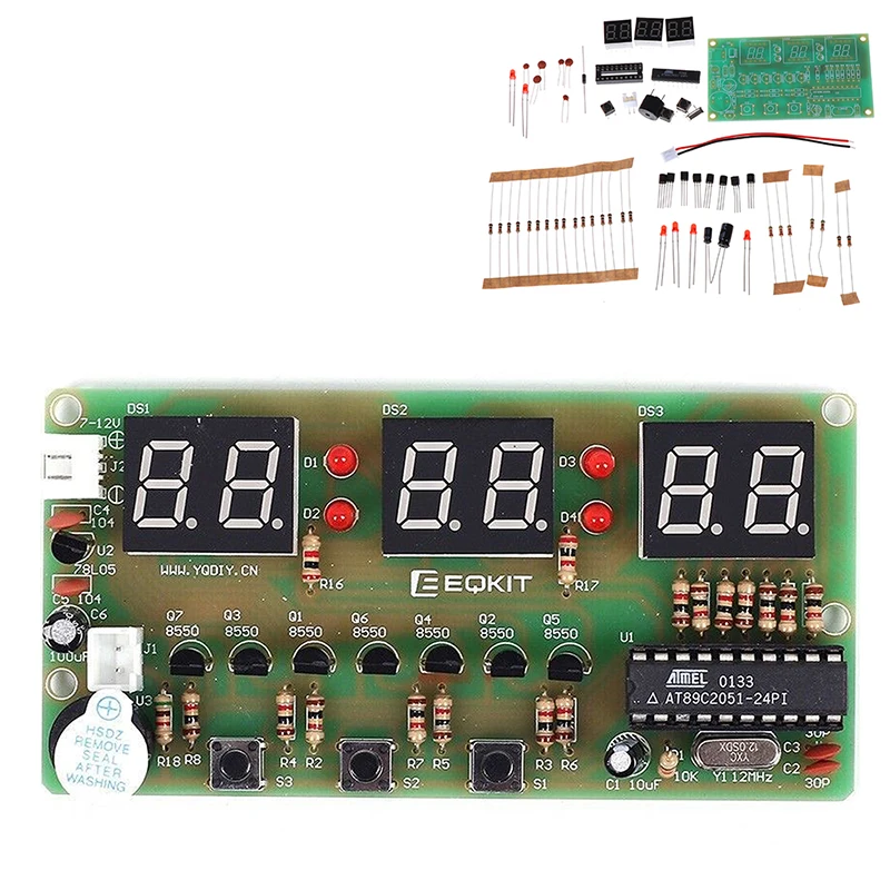 

Набор цифровых электронных часов C51, наборы «сделай сам», 6 бит, электронные детали и компоненты, производство электроники