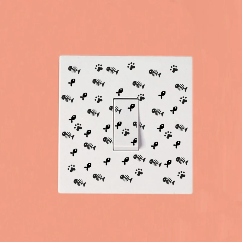 YOJA Cartoon Funny Animal Fish Switch Sticker PVC Wall Decal Living Room Bedroom Decor 11SS0121 | Дом и сад