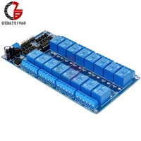dc 12v 16 channel relay shield module with optocoupler lm2576 microcontrollers interface power relay for arduino smart home
