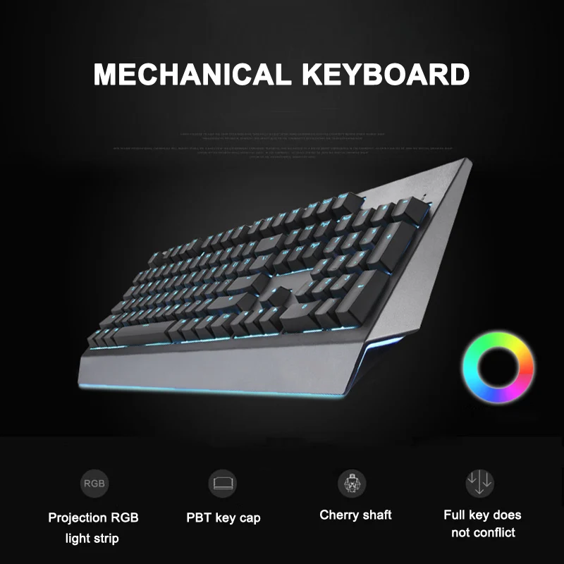 USB Wired Mechanical Keyboards with RGB Backlit 104Keys Gaming Keypad for PC Computer HSJ-19 | Компьютеры и офис