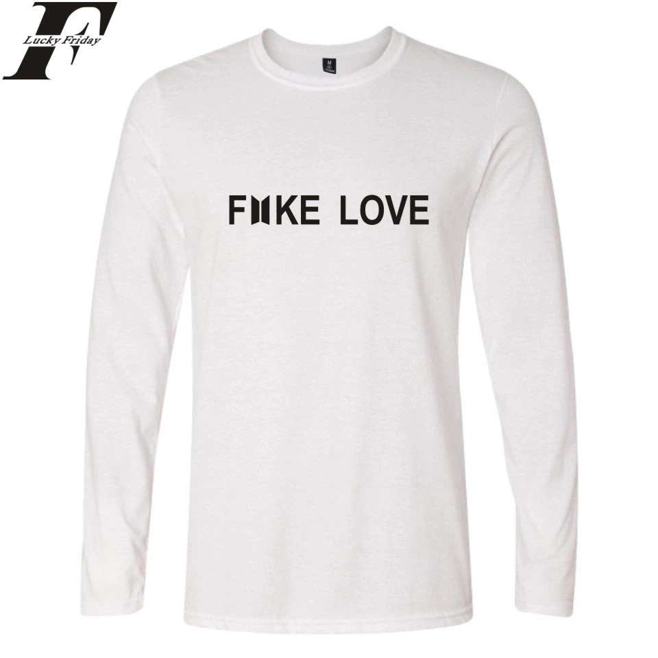 Беговая футболка поддельные футболки &quotлюбовь&quot принт BTS с длинным рукавом