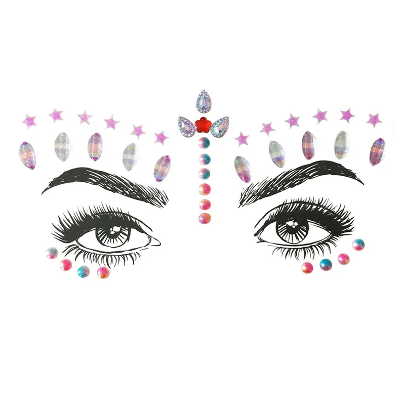 FestivalQueen DIY брови лицо тела стикер для женщин Клей Кристалл Блеск Драгоценности фестиваль вечерние глаза кристалл наклейки с блестками