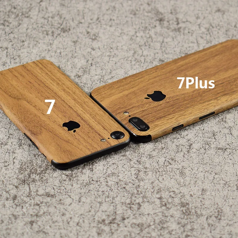 Wood Grain Back Film For Apple iPhone 7 Plus Mobile Phone Cover Protector iPhone7 Stickers+Gift |