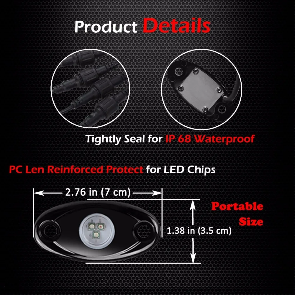 2018 8 подсветки разноцветный RGB светодиодный светильник с Bluetooth-контроллером