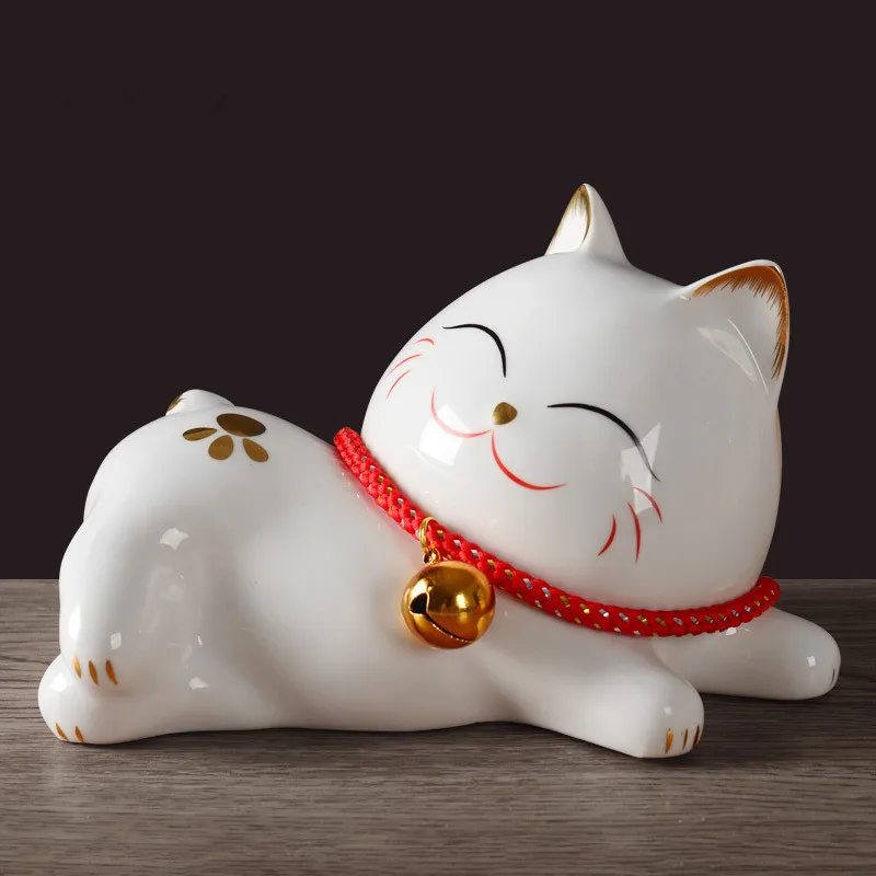 Ceramic lucky cat mascot animal ornaments Home decor crafts room decorations kawaii cats porcelain Feng Shui figurines | Дом и сад