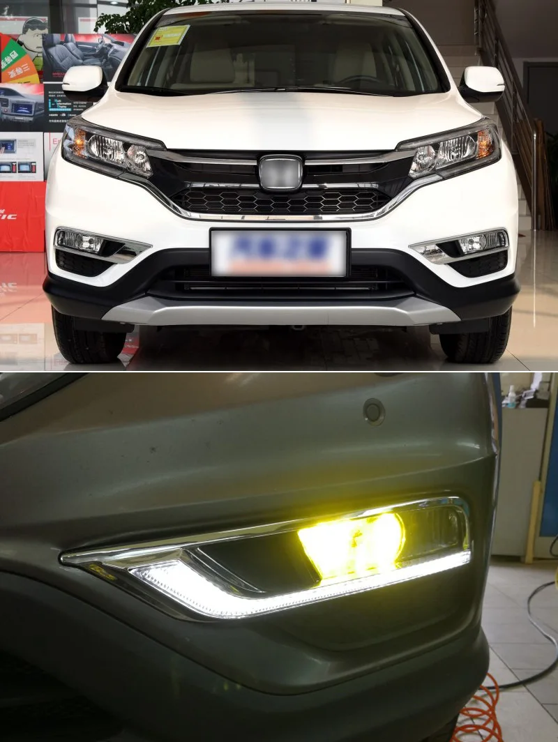Для Honda CR-V таможенный приходной ордер дневные ходовые огни светильник светодиодный DRL ABS колпак противотуманных фар дальнего света светильник s Желтый Поворотная сигнальная лампа 12V реле
