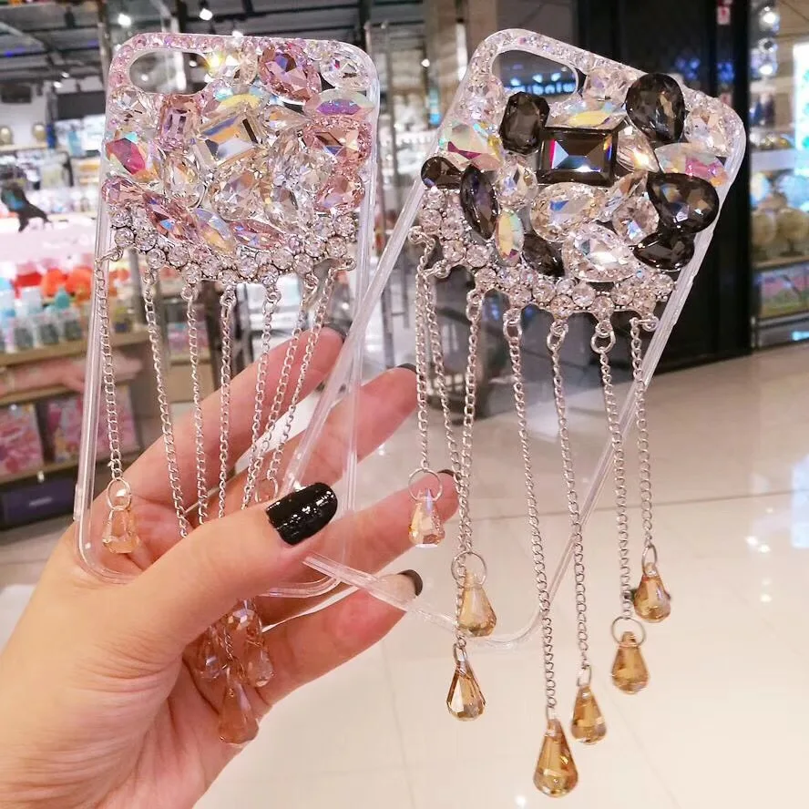 2018 новый дамский Стиль 3D Кристальный блестящий чехол для iPhone 5 5S 6S 6Plus 7 7Plus 8 Plus X