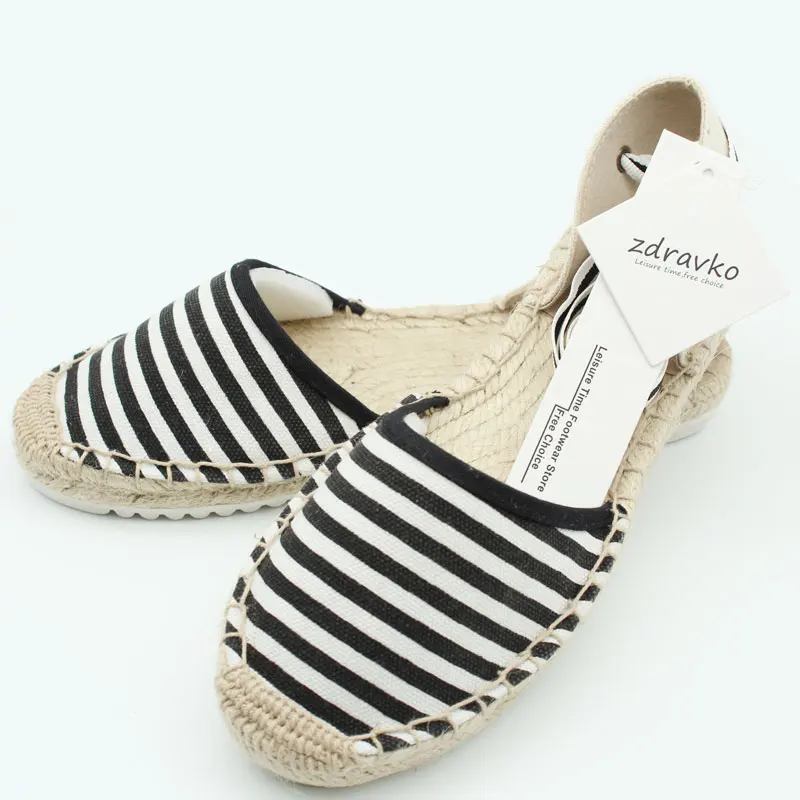 Женские Espadrilles на плоской подошве со шнуровкой и ремешком щиколотке|Обувь без