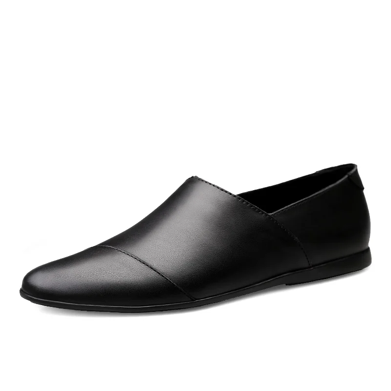 Men's Shoes Leather 2021 Summer Casual Shoe Male Loafers Genuine Mans Flats Moccasin Soft Breathable | Обувь
