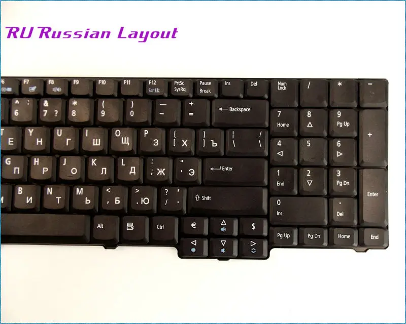 Новая русская клавиатура для ноутбука Acer Aspire 5737 5737Z 5737G 5737ZG 9400 9420 9300-5349 Черная |
