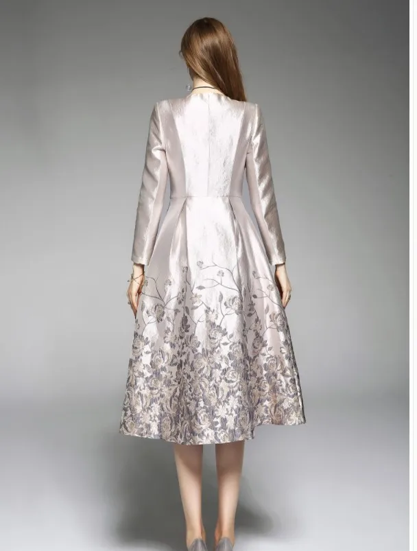 2021 New Fashion Spring Women's Luxury Jacquard Embroidery Long Trench Coat Ladies Autumn Elegant Floral Overcoat Wind | Женская