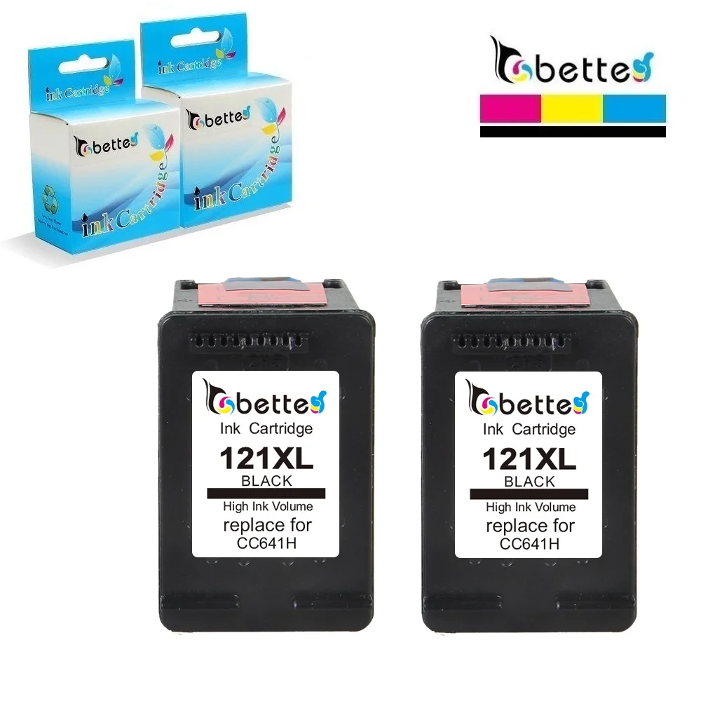 Замена чернильных картриджей 2PK BETTE для HP 121 121XL hp ENVY D410a D411a Deskjet F2423 F2483 F2493 F4213 F4275 F4283