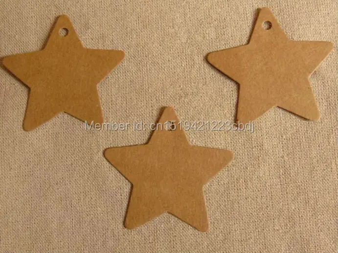 

Free shipping 6.2x6.2cm blank star shape kraft paper hang tag/Blank decoration cardboard/DIY kraft paper tags